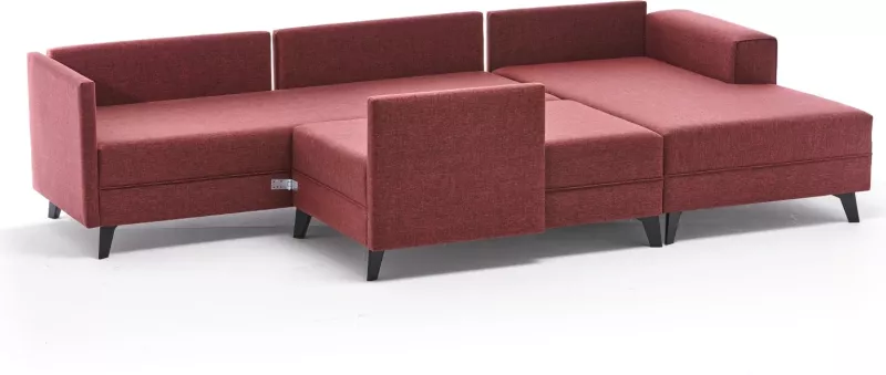 Kënd-sofë krevati Atelier del Sofa, Efsun, ngjyrë e kuqe e errët
