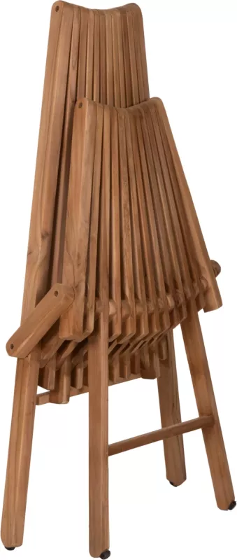 Karrige lounge për jashtë, palosëse, CAMY FH5962, dru tik, ngjyrë natyrale, 54x90x91H cm