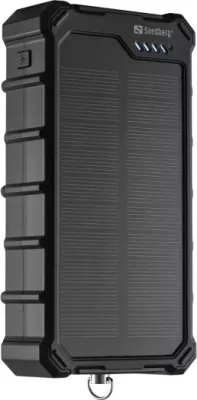 Powerbank SANDBERG Solar Powerbank CampLED 20000 20000mAh (74Wh), 2x USB-C + 1x USB-A, PD/PPS/SCP, IP65, me dritë kampingu 200lm, i zi