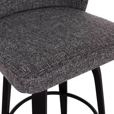Karrige për bar rrotulluese DEKKER FH18250.03, dru i zi, material gri, 48x54x96cm, set prej 2 copë
