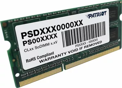 RAM Memorje Patriot Signature PSD38G16002S 8GB DDR3 1600MHz CL11 SO-DIMM 1x8GB e gjelbër