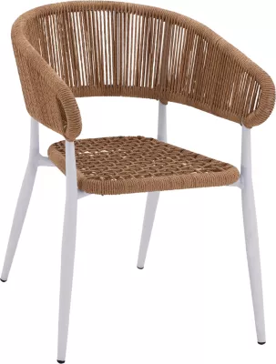Karrige e bardhë alumini EULO me ratan sintetik bezhë FH5783.02 56x60x78H cm
