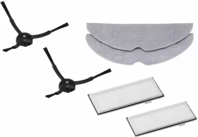 Set pjesësh këmbimi Roborock S7/S7+/S8/S8+, 2x filtër + 2x leckë pastrimi të lagët + 2x furçë anësore (set 6 copë)