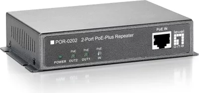 Repeater rrjeti LevelOne PoE, Cascadable, 2 dalje PoE, i zi