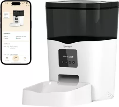 Shpërndarës ushqimi për kafshë SPONGE Pet Feeder Smart, 3L, i zi