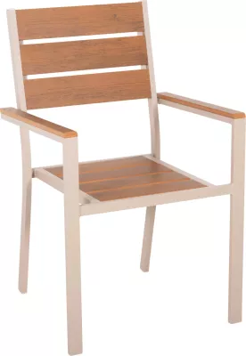Karrige alumini SAGA FH5981.04, ngjyrë shampanjë-polivud, natyrale, 55x55x86H cm