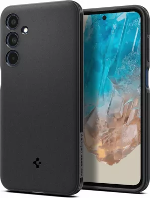 Mbështjellës Spigen Essential SandBlast për Samsung Galaxy M35 5G, i zi