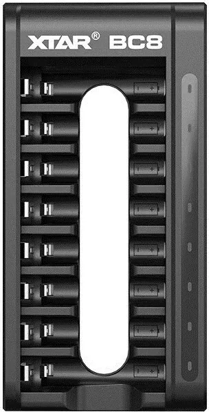 Karikues baterish XTAR BC8, për R03/AAA dhe R6/AA, Li-ion 1.5V/NiMH, i zi