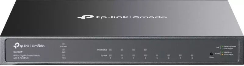 Switch TP-Link Omada 8-Port Gigabit Smart, 4-Port PoE+, Managed, Rack mounting