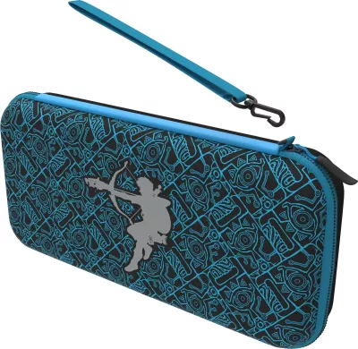 Çantë mbrojtëse PDP Deluxe Bag Glow in the Dark Link për Nintendo Switch/Switch Lite/Switch OLED, e zezë-blu