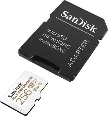 Kartelë memorje microSDXC SanDisk MAX ENDURANCE SDSQQVR-256G-GN6IA 256GB, U3/V30, Class 10, me adapter SD