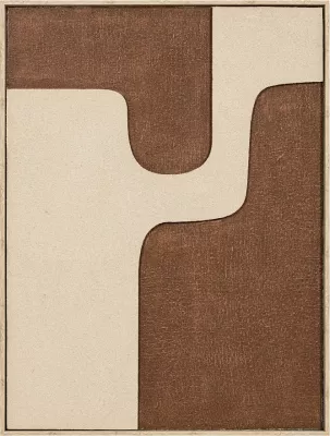Pikturë dekorative Meadow A, kornizë druri natyral, kanavacë, kafe-bezhë, 60x80x3.2cm