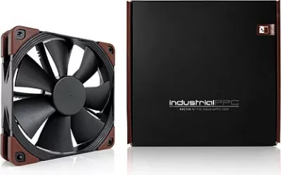 Fan kasë NOCTUA NF-F12 industrialPPC-2000, 120mm, 2000RPM, 3-pin, IP52, Zi/Kafe