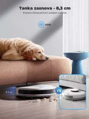 Robot fshesë me korrent Honiture T10 3-në-1 6000Pa LiDAR 2600mAh, e bardhë