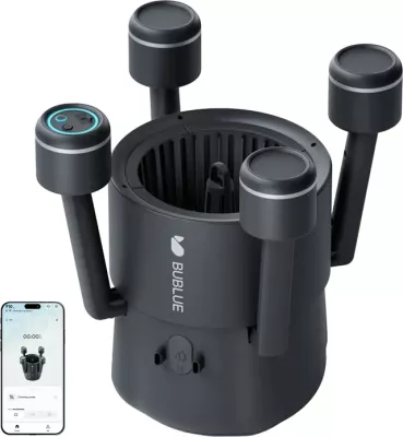 Robot pastrues pishine Bublue F10, deri 50 m², 180 min, kosh filtri 5 L, kontroll me aplikacion, gri e errët, set me aksesorë