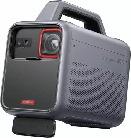 Projektor portativ Anker Nebula Mars 3 1080p, 1000 ANSI lumens, deri 200\", Android TV 11, bateri 185 Wh, altoparlant 40 W, gri/zi, set me telekomandë