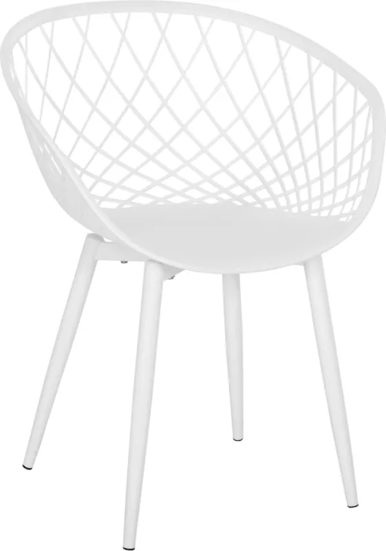 Karrige ARIADNE FH8001.31 polipropileni e bardhë-këmbë metali të bardha 62x54x81Hcm., set prej 4 copash