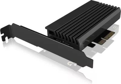 kartë adapter PCIe për SSD M.2 NVMe ICYBOX IB-PCI214M2-HSL PCIe 4.0 x4 me heatsink, e zezë