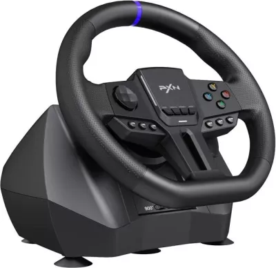 Timon gaming PXN V900 Gen2 me pedale, për PC/PS3/PS4/XBOX ONE/SWITCH, i zi