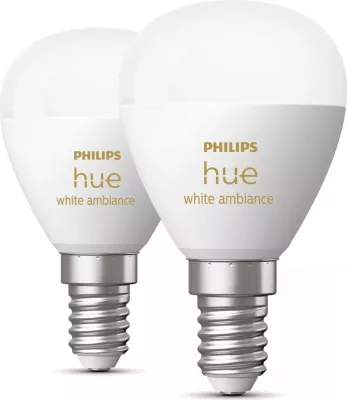 Llambë smart Philips Hue White ambience Lustre, E14, LED, Bluetooth, P45, Bardhë