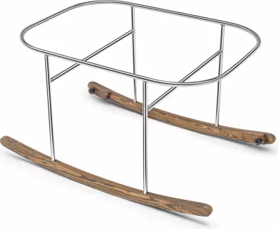 Djep për fëmijë, ngjyrë rozë, metal krom, Skye Decor