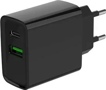 Karikues rrjeti Gembird PD USB QC3.0 Type-C 20W, i zi
