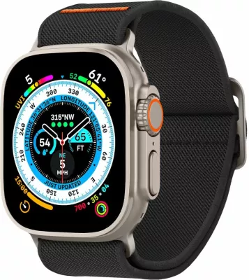 Rrip Spigen Fit Lite Ultra për Apple Watch 4/5/6/7/8/9/SE/Ultra (42/44/45/49 mm), i zi