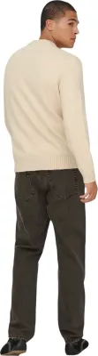 Xhemper për meshkuj Only & Sons Onsjames Rlx Crew Knit Noos 22033783, bezhë [Madhësia: S]