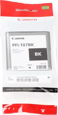 rezervuar boje Canon PFI-107BK 6705B001 130 ml, e zezë