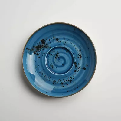 Pjatëz espresso Fine Dine Iris 115mm porcelan blu, set 6 copë