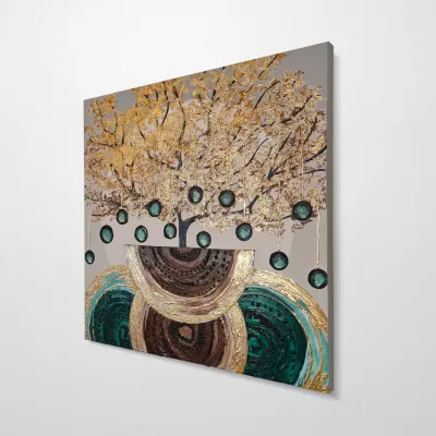 Pikturë dekorative me vaj Wallity, shumëngjyrëshe, OPG1730800570 - 120x120cm