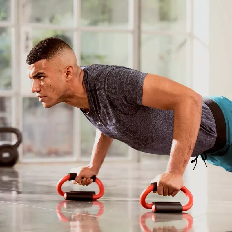 Doreza për Push-up Reebok, të zeza me të kuqe