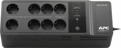 UPS APC Back-UPS BE850G2-GR, 850VA, 2 USB, 8 prizë, e zezë