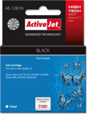 kartrixh boje ActiveJet T1281 (AE-1281N) 15ml, e zezë