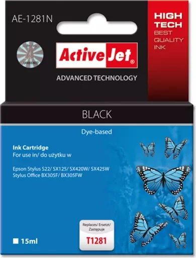 kartrixh boje ActiveJet T1281 (AE-1281N) 15ml, e zezë