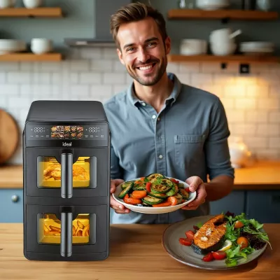 Fritezë ajri ELDOM IK1560, 10 programe, 1.5 kg, e zezë, dyfishe