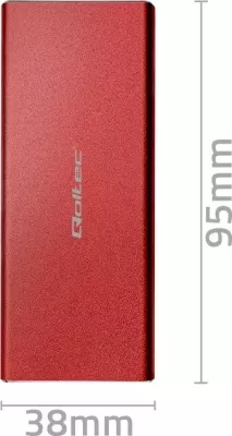 Kasë SSD Qoltec 51831, M.2, USB 3.0, 2TB, Kuqe