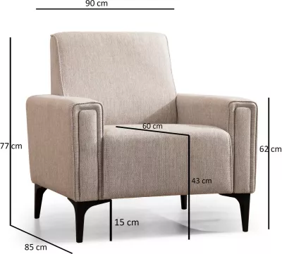 Karrige një vendëshe Atelier del Sofa, Horizon, ngjyrë kafe e çelët