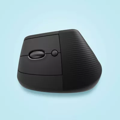 Maus Logitech Lift Left Vertical Ergonomic, i majtë, dizajn vertikal, optik, RF Wireless + Bluetooth, 4000 DPI, Grafit