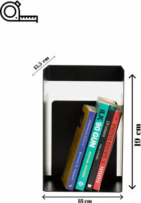 Mbajtës librash Skye Decor, formë kube, ngjyrë e zezë