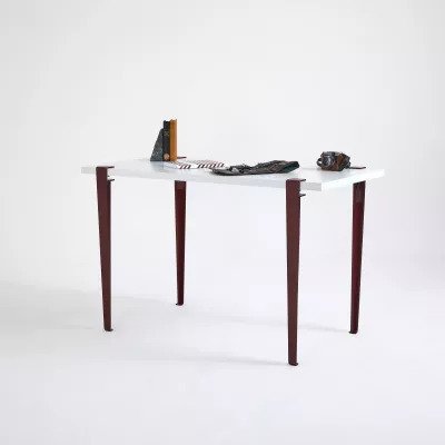 Tavolinë studimi Skye Decor, Eridanos, e bardhë-burgundy