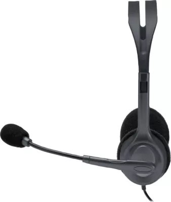Kufje stereo me mikrofon Logitech H111 (MPN 981-000593), 3.5mm, kabllo 2.35m, të zeza