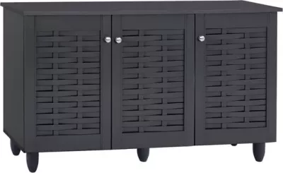 Dollap këpucësh druri, 3 dyer, FH2211.10, gri, 114x34x68 cm