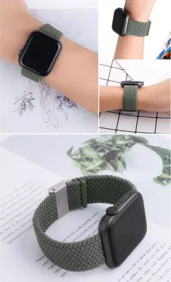 Rrip tekstili i thurur për Apple Watch Hurtel, Strap Fabric, për modele 38/40/41 mm, i gjelbër