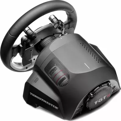 Timon garash Thrustmaster T-GT II, GT Wheel + Base, për PS5/PS4/PC, Force Feedback 40W, USB/Bluetooth, pack pa pedale, i zi