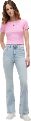 Maicë për femra Tommy Hilfiger Jeans TJW Badge Rib DW0DW17881, rozë [Madhësia: S]