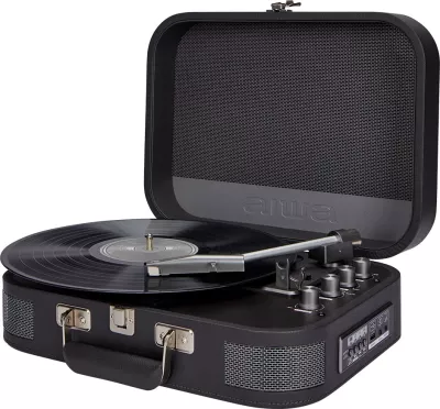 Gramofon Aiwa Vintage VPX-1951TN, Bluetooth 5.0, USB, altoparlantë të integruar, i zi