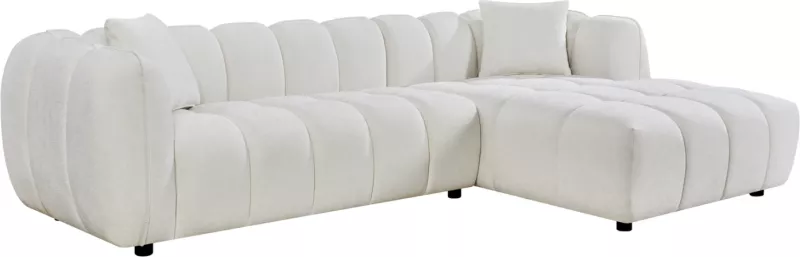 Këndare LYKKE (këndi djathtë), material ecru, 280x89-165(chaise)x70cm