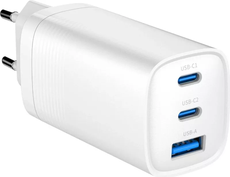 Karikues Gembird GaN USB QC3.0 27W 2xType-C max 65W, i bardhë