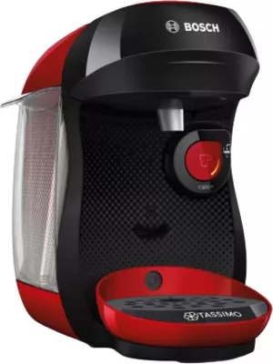 Makinë kafe me kapsula, Bosch, TAS103E, depo uji 0.7L, TASSIMO INTELLIBREW, e kuqe/zezë
